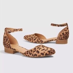 Lane Bryant Dream Cloud Two-Piece Ankle Strap Flat - Leopard Print